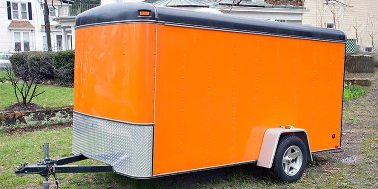 Orange cargo trailer